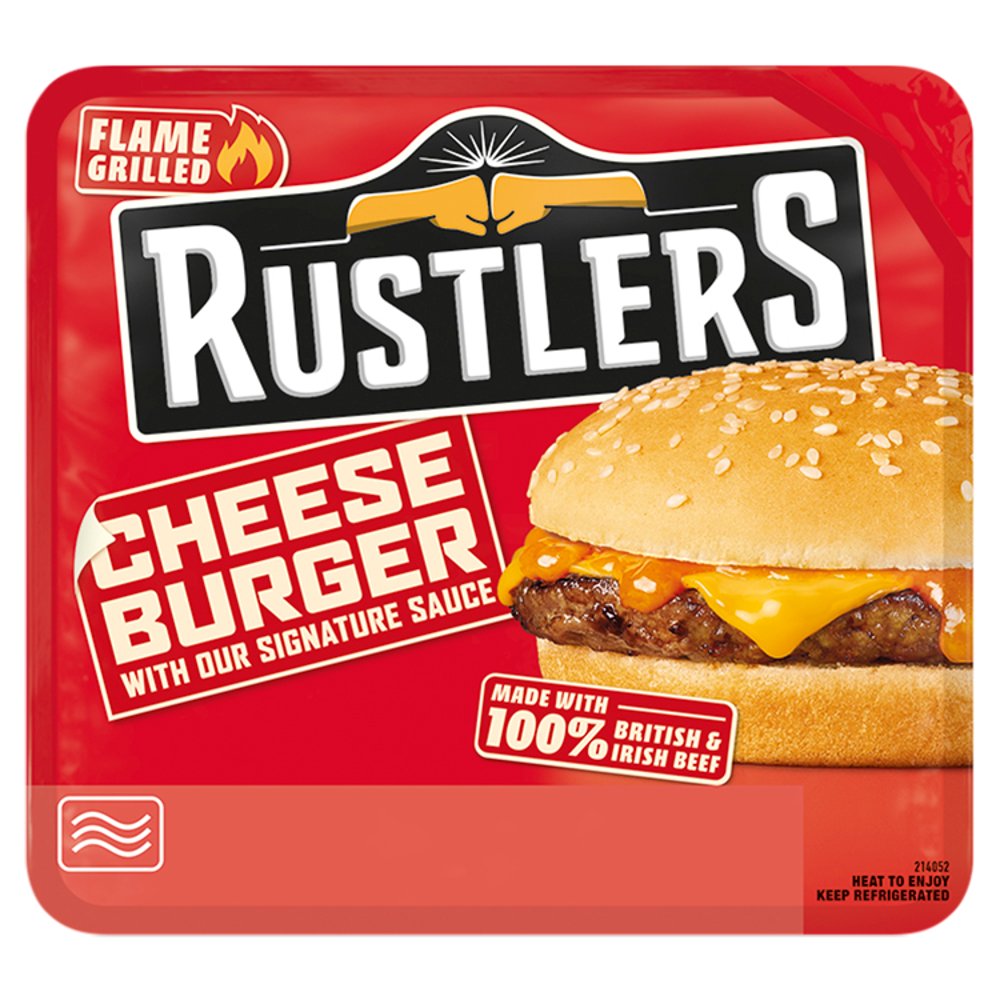 Rustlers Flame Grilled Cheese Burger 132g 132g × 4