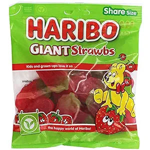 Haribo Giant Strawbs Bag 12x140g