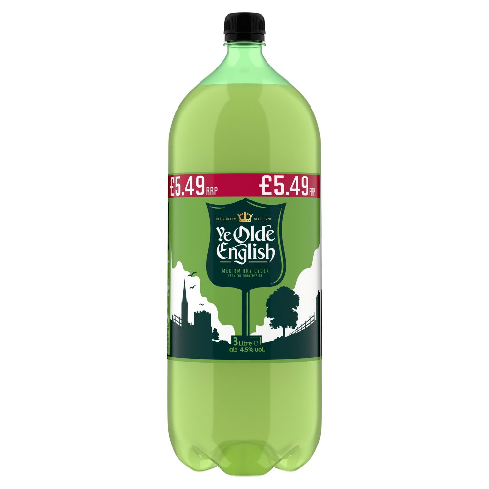 Ye Olde English Medium Dry Cyder 3 Litre 3Ltr × 4 × 1