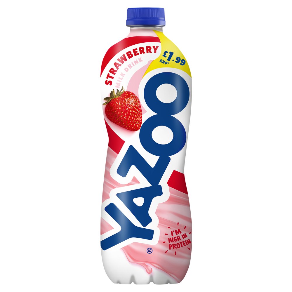 Yazoo Strawberry Milk Drink 1L RRP £1.99 1Ltr × 6