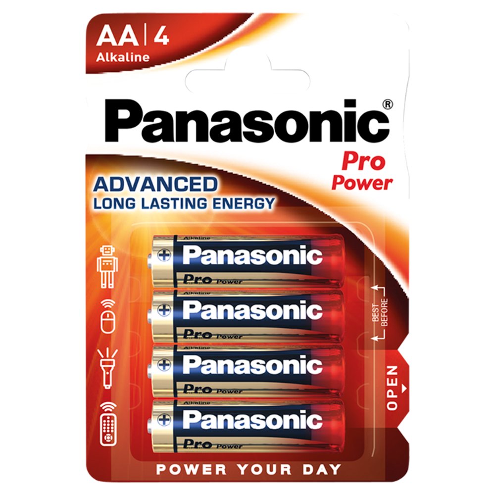 Panasonic Pro Power AA Batteries Alkaline 4 Pack 4pk × 1