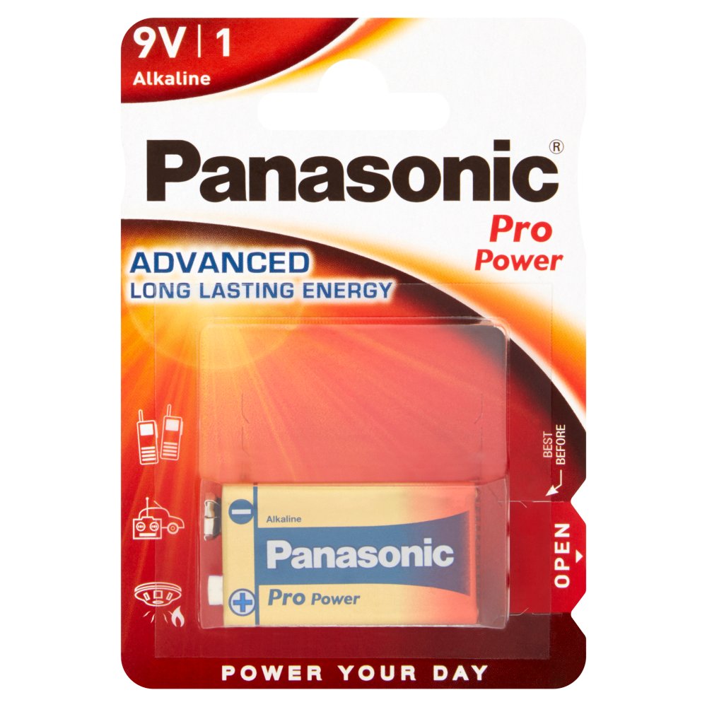 Panasonic Pro Power 9V Batteries Alkaline 1pk Sgl × 1