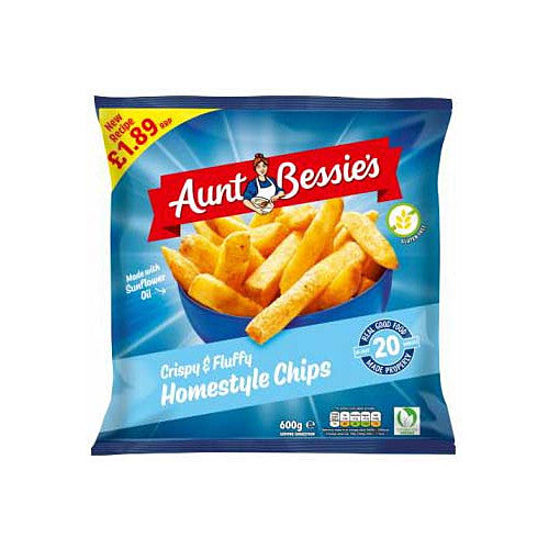 Aunt Bessie's Crispy & Fluffy Homestyle Chips 600g 600g × 8