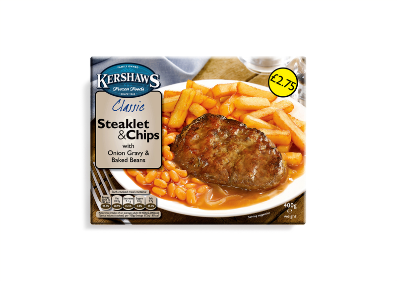 Kershaws Steaklet UNIT 6x360g . Packed 2 units to a case.Unit Weight: 2.52 Kilos.