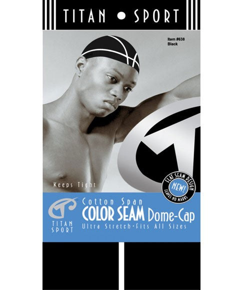 COLOR SEAM DOME CAP 638 BLACK Durags and Caps Asetena Pa