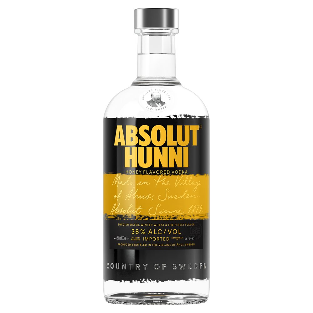 Absolut Hunni Honey Flavoured Vodka 700ml 70Cl × 6