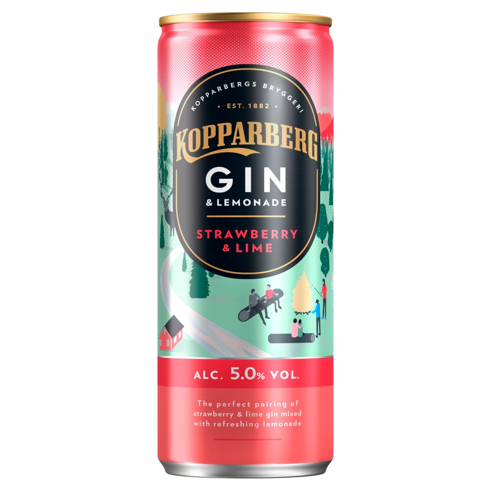 Kopparberg Gin & Lemonade Strawberry & Lime 250ml 250ml × 12 × 1