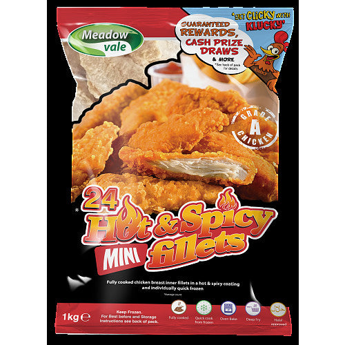 Meadowvale Hot & Spicy Mini Chicken Fillet 1Kg × 1