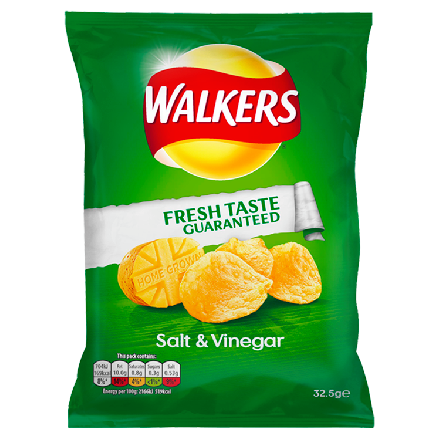 Walkers Salt+vinegar Crisps 18x70g
