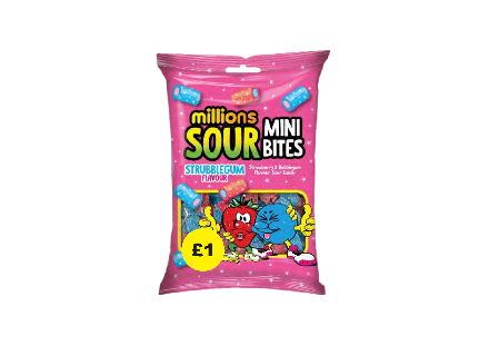 Millions Bubblegum Sour Bites 12x140g(4)