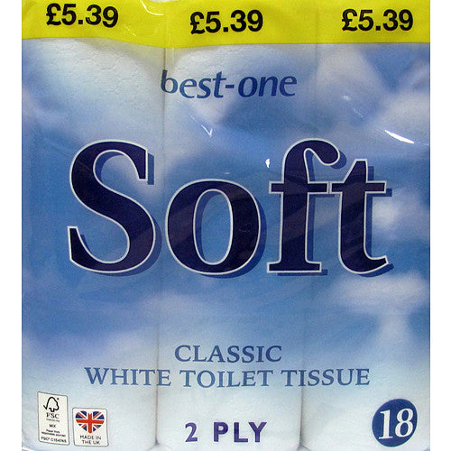 Bestone Soft Toilet Tissue White PM £5.39 18Rolls × 2 × 1