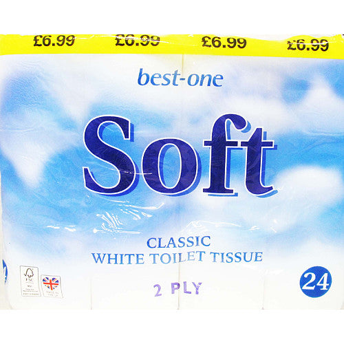 Bestone Soft Toilet Tissue White PM £6.99 24Rolls × 1