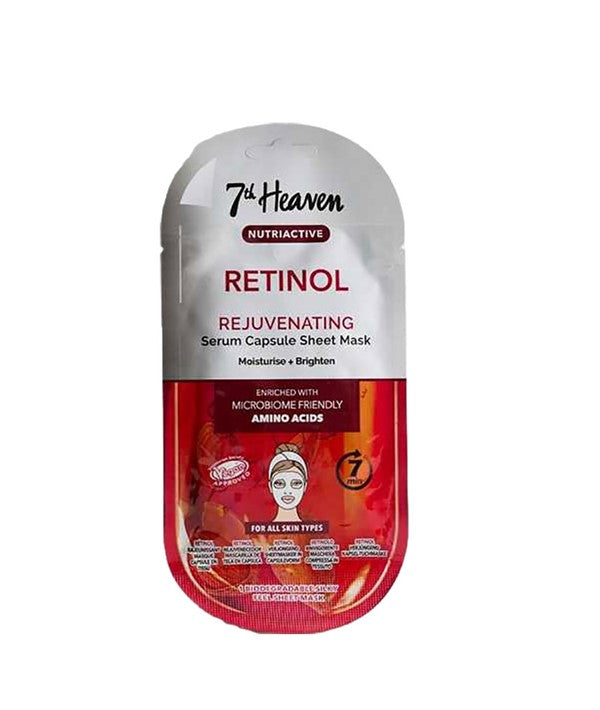 7TH HEAVEN NUTRIACTIVE RETINOL REJUVENATING SERUM CAPSULE SHEET MASK 1 Sheet Mask Skin Wash Asetena Pa