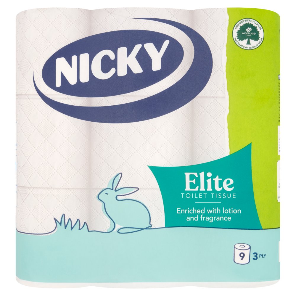 Nicky Elite Toilet Tissue 3 Ply 9 Rolls 9Roll × 1