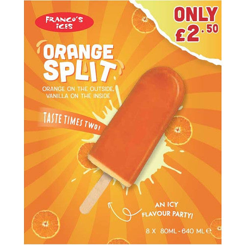 Francos Orange Split PM £2.50 8pk × 8
