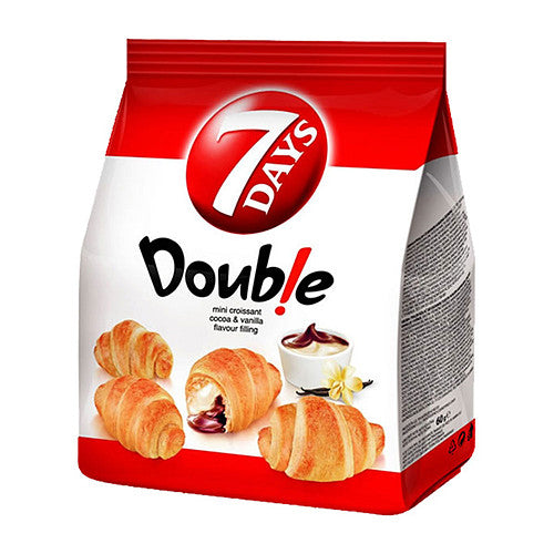 7 Days Mini Croissants Double with Cocoa & Vanilla Flavour Fillings 185g 185g × 1