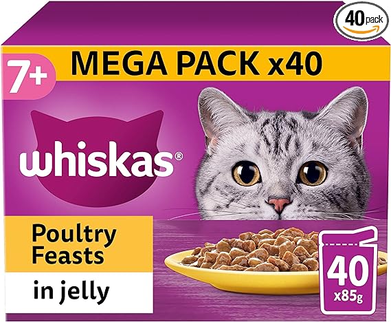 Whiskas 7+ Cat Pouches Fish Favourites In Jelly 4x85g