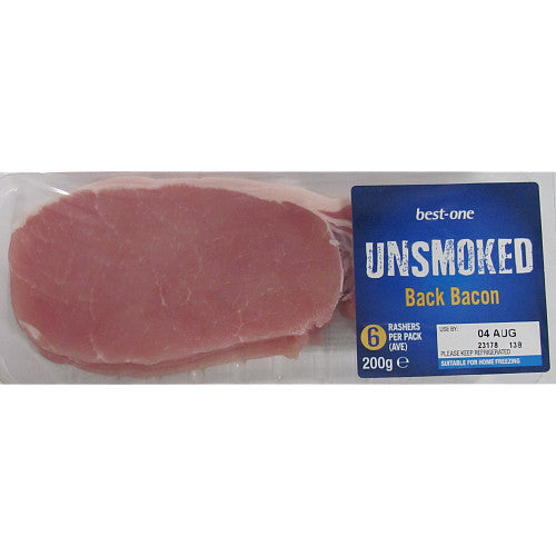 Best One Unsmoked Back Bacon 200g × 4 × 12