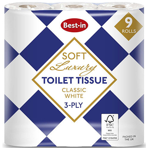 Bestin Luxury Toilet Tissue White 9Roll × 5 × 1