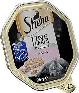 Sheba Fine Flakes Cat Tray With Salmon In Jelly 22x85g