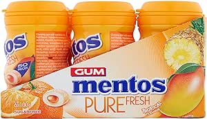 Mentos Gum Pure Fresh Tropical Paper Bottle 6x50pc(6)