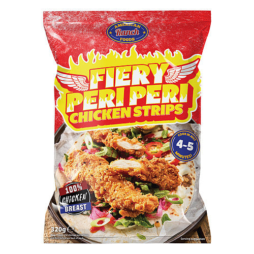 American Ranch Foods Fiery Peri Peri Chicken Strips 320g 320g × 1