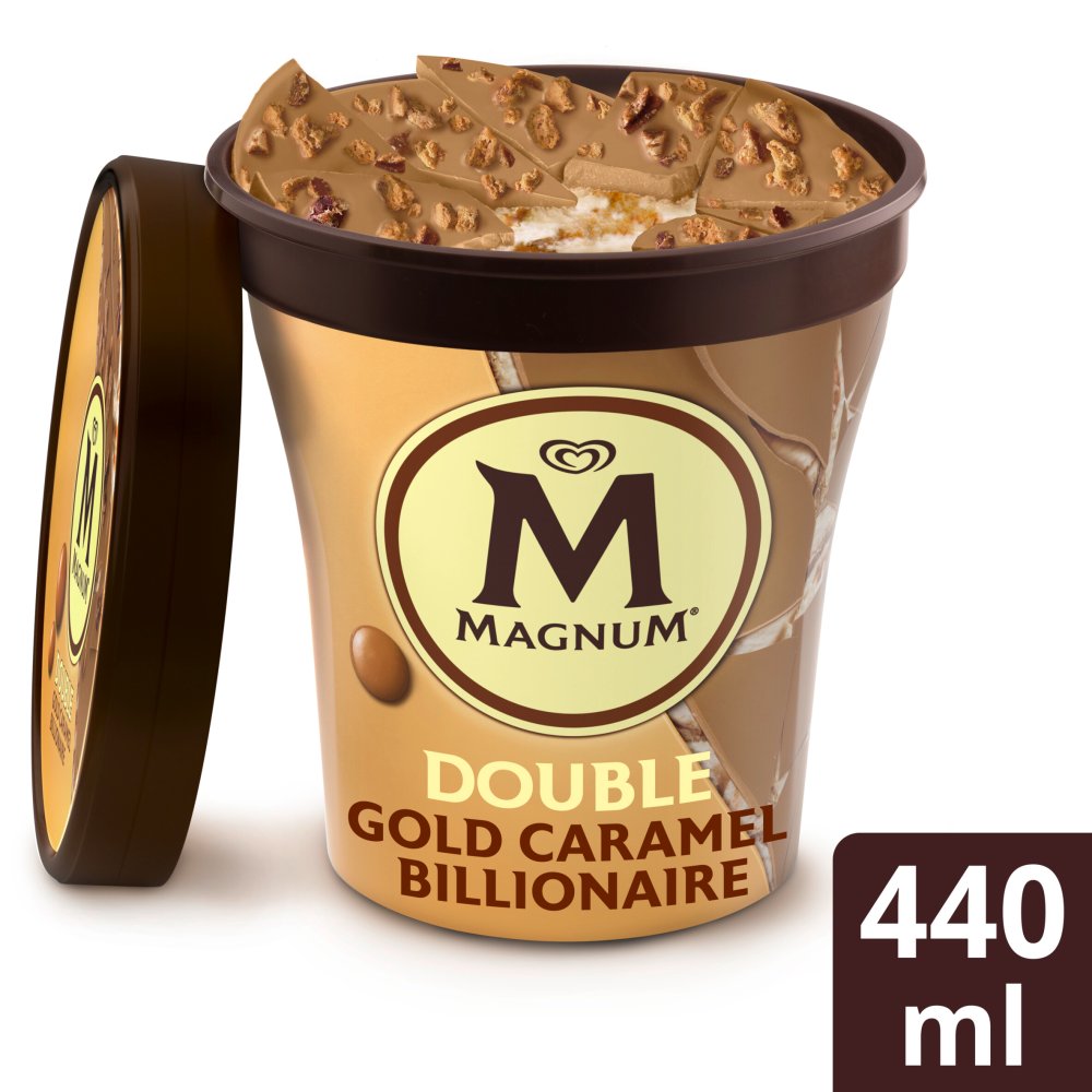 Magnum Double Gold Caramel Billionaire Ice Cream Tub 440 ml 440ml × 1