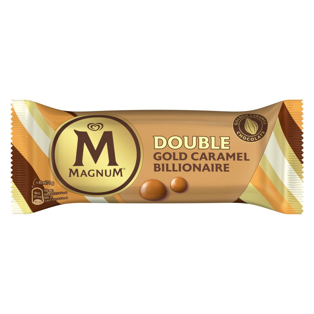 Magnum Ice Cream Stick Double Gold Caramel Billionaire 85 ML 85ml × 20 × 1