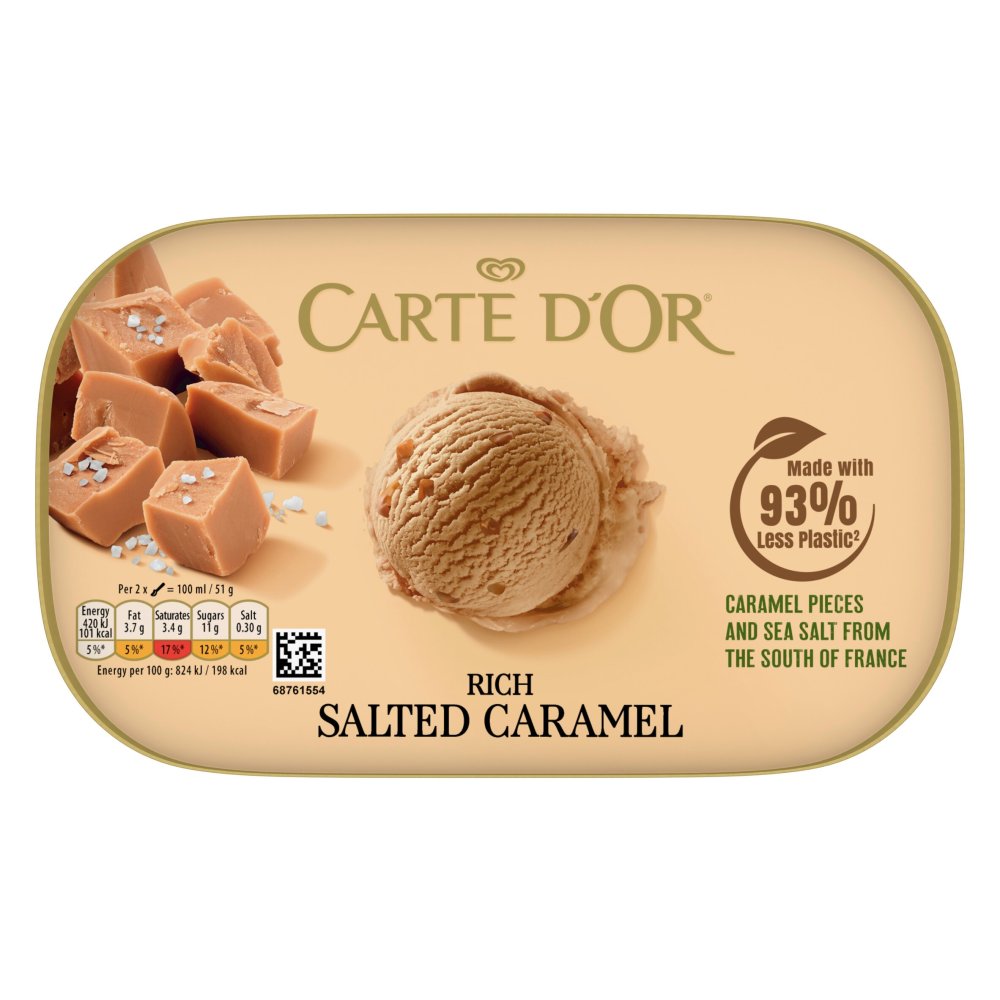 Carte D'or Ice Cream Dessert Rich Salted Caramel ice cream 900 ml 900ml × 6