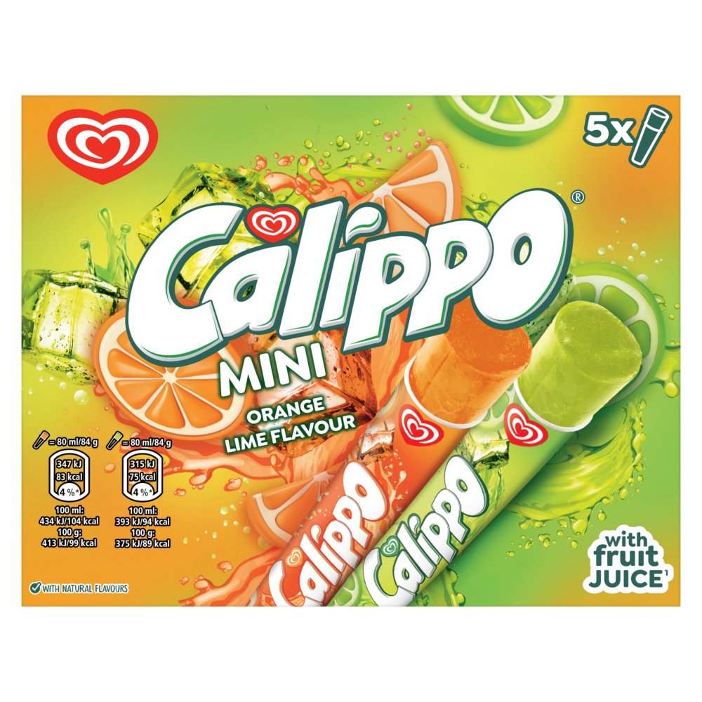 Heartbrand Calippo Mini Ice Lollies Orange & Lemon-Lime 5x 80 ml 5pk × 1