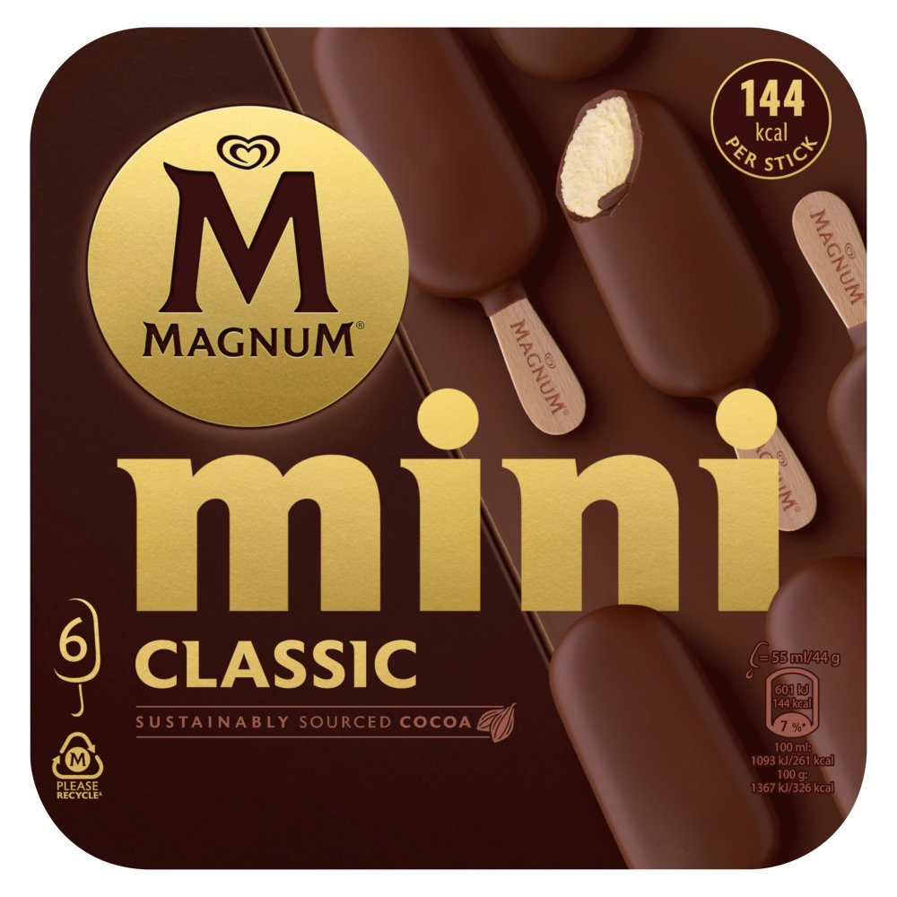 Magnum Mini Ice Cream Sticks Classic 6x 55 ml 6pk × 1