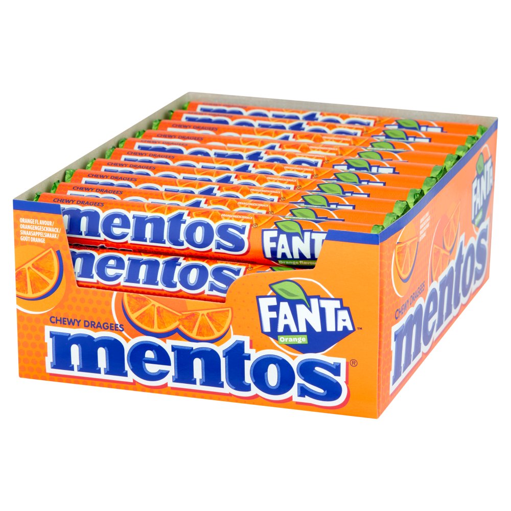 mentos Chewy Dragees Fanta Orange Flavour 37.5g