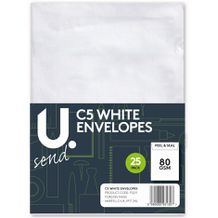 C White Envelopes 1x25pk