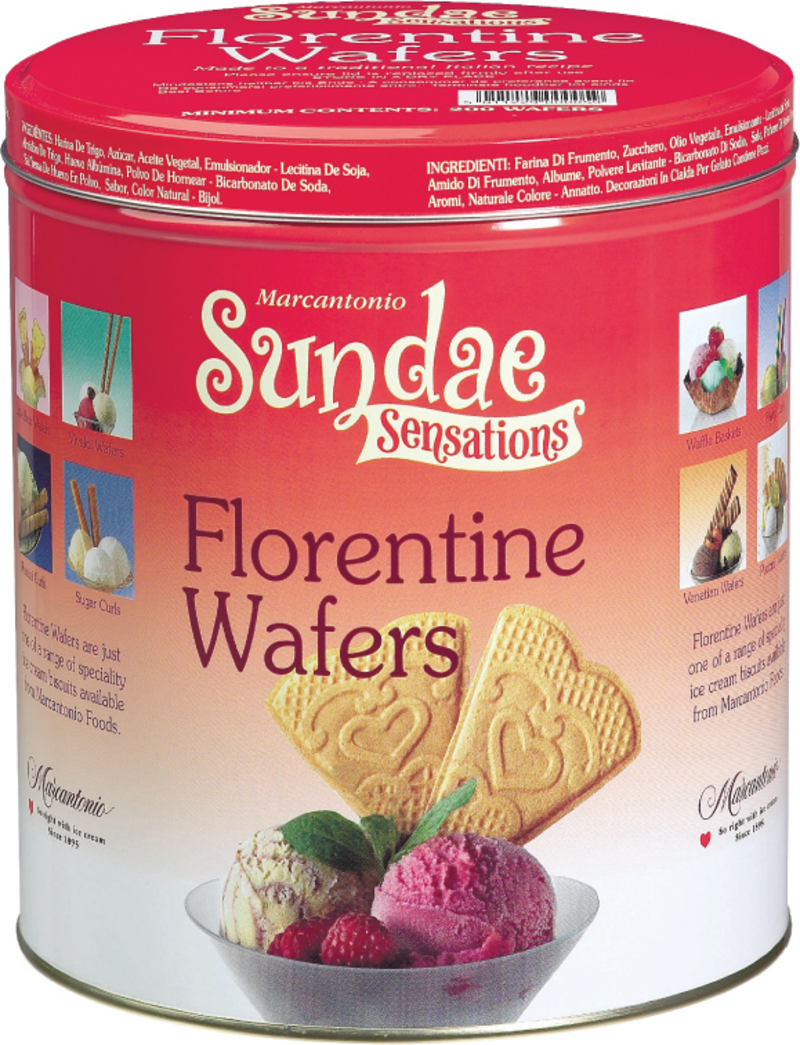 Marc Antonio Florentine Wafers 1x200 . Packed 2 units to a case.
Unit Weight: 1.22 Kilos.