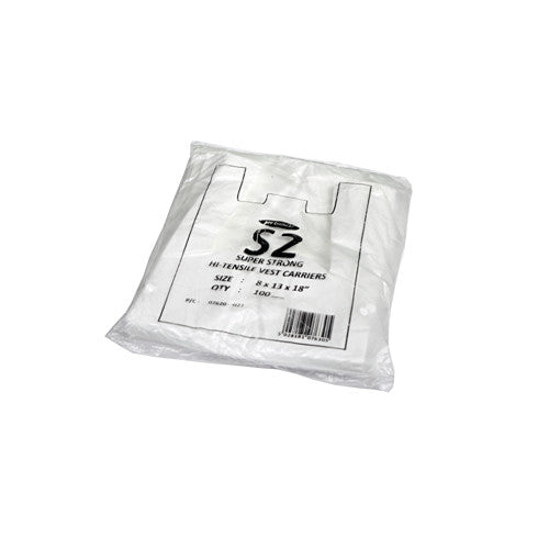 S2-Wht Hi Tensile Vest 100s × 1