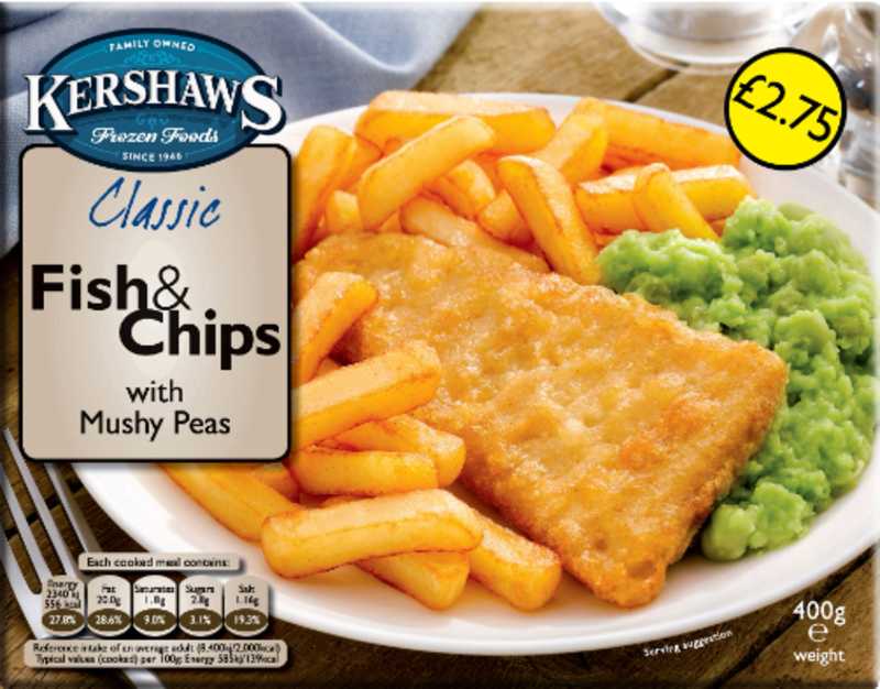 Kershaws Fish & Chip UNIT 6x400g . Packed 2 units to a case.Unit Weight: 2.52 Kilos.