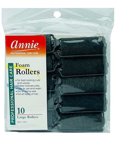 FOAM ROLLERS BLACK 1063 BLACK 10 Large Rollers Kids Hair Accessories Asetena Pa