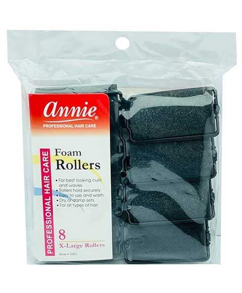 FOAM ROLLERS BLACK 8 X-Large Rollers Color 1064 Black Kids Hair Accessories Asetena Pa