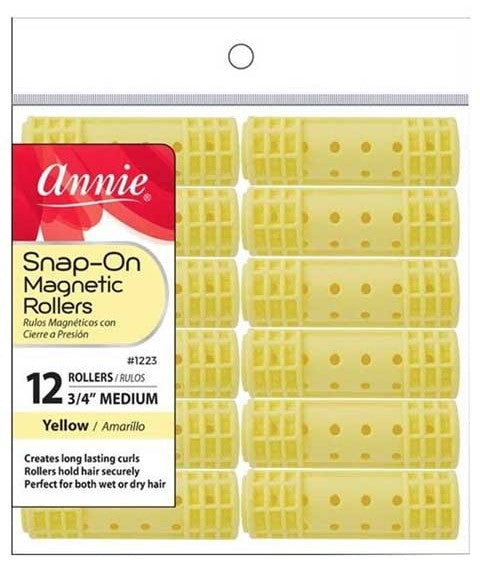 SNAP ON MAGNETIC ROLLERS YELLOW Medium Kids Hair Accessories Asetena Pa