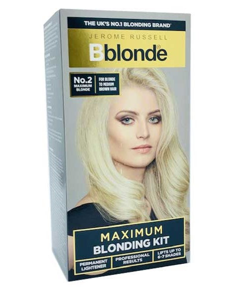 JEROME RUSSELL MAXIMUM BLONDING KIT NO 2 BLONDE TO MEDIUM BROWN HAIR Hair Color Asetena Pa