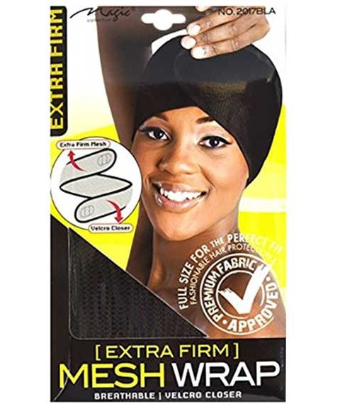 MAGIC COLLECTION BREATHABLE EXTRA FIRM MESH WRAP 2017 Color Black Durags and Caps Asetena Pa
