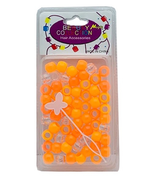 BEAUTY COLLECTION MAGIC HAIR BEADS ORANGE Small Pack Kids Hair Accessories Asetena Pa
