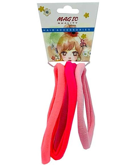 MAGIC QUALITY HAIR ELASTIC BANDS LT15P LONG Color Mix Pink Kids Hair Accessories Asetena Pa