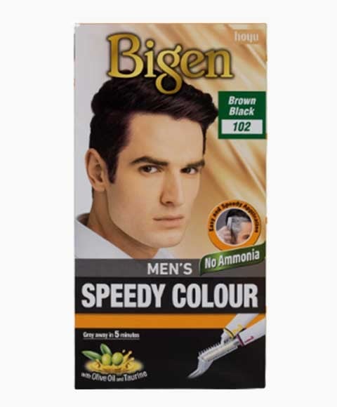 BIGEN HAIR MENS SPEEDY COLOUR BROWN BLACK 102 pack of 6 Men Hair Dye Asetena Pa
