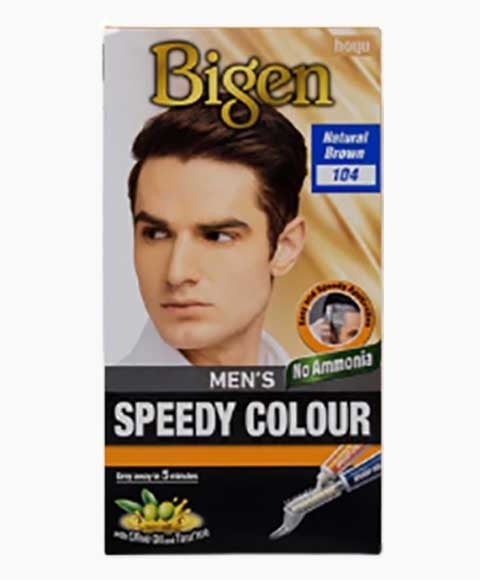 BIGEN HAIR MENS SPEEDY COLOUR NATURAL BROWN 104 pack of 3 Men Hair Dye Asetena Pa