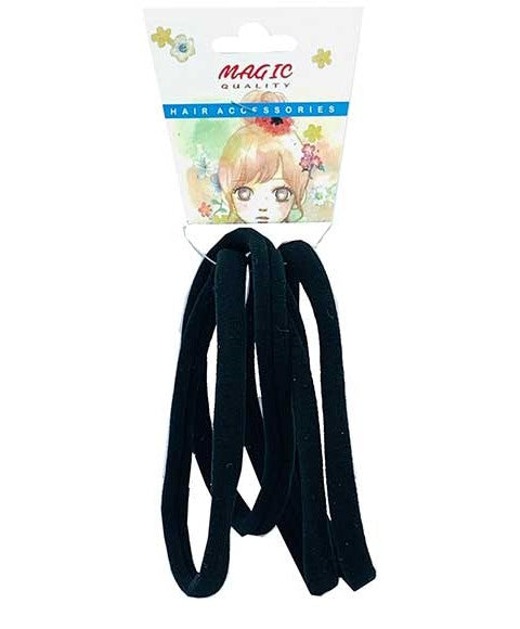 MAGIC QUALITY HAIR ELASTIC BANDS BLACK LT15BLA LONG Kids Hair Accessories Asetena Pa