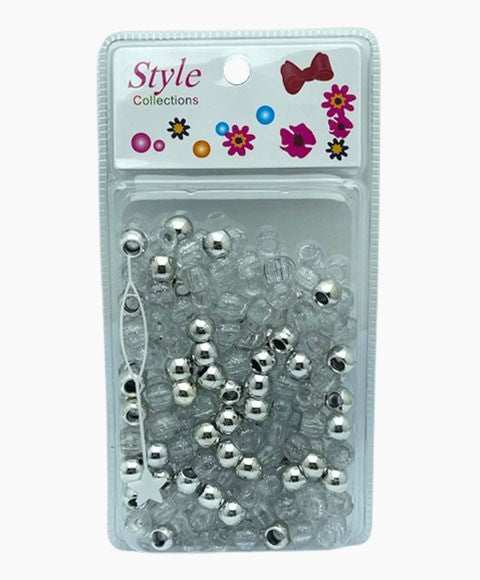 STYLE COLLECTION HAIR BEADS BD008 SILVER Large Kids Hair Accessories Asetena Pa