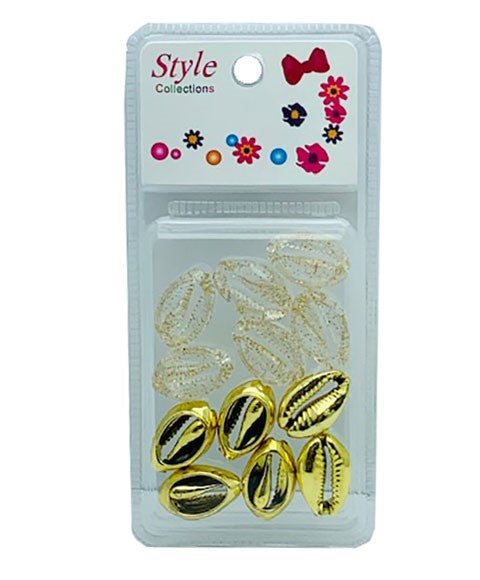 STYLE COLLECTION 2 TONE SHELL BEADS BD015 GOLD Kids Hair Accessories Asetena Pa