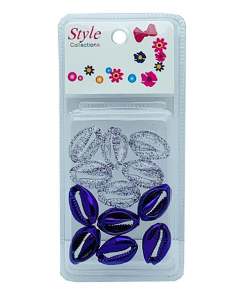 STYLE COLLECTION 2 TONE SHELL BEADS BD015 PURPLE Kids Hair Accessories Asetena Pa