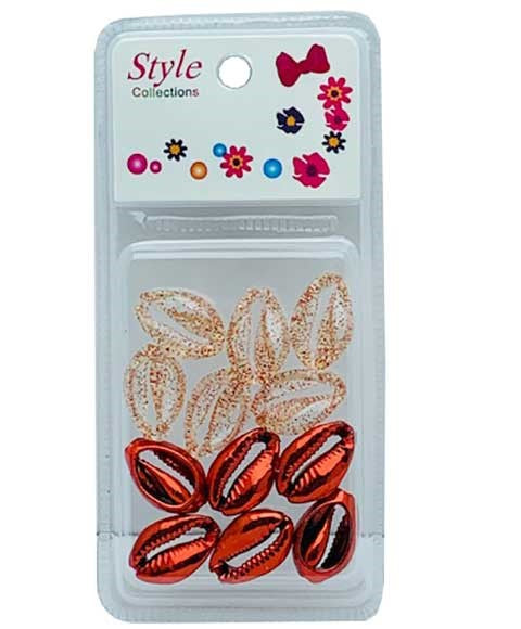 STYLE COLLECTION 2 TONE SHELL BEADS BD015 RED Kids Hair Accessories Asetena Pa